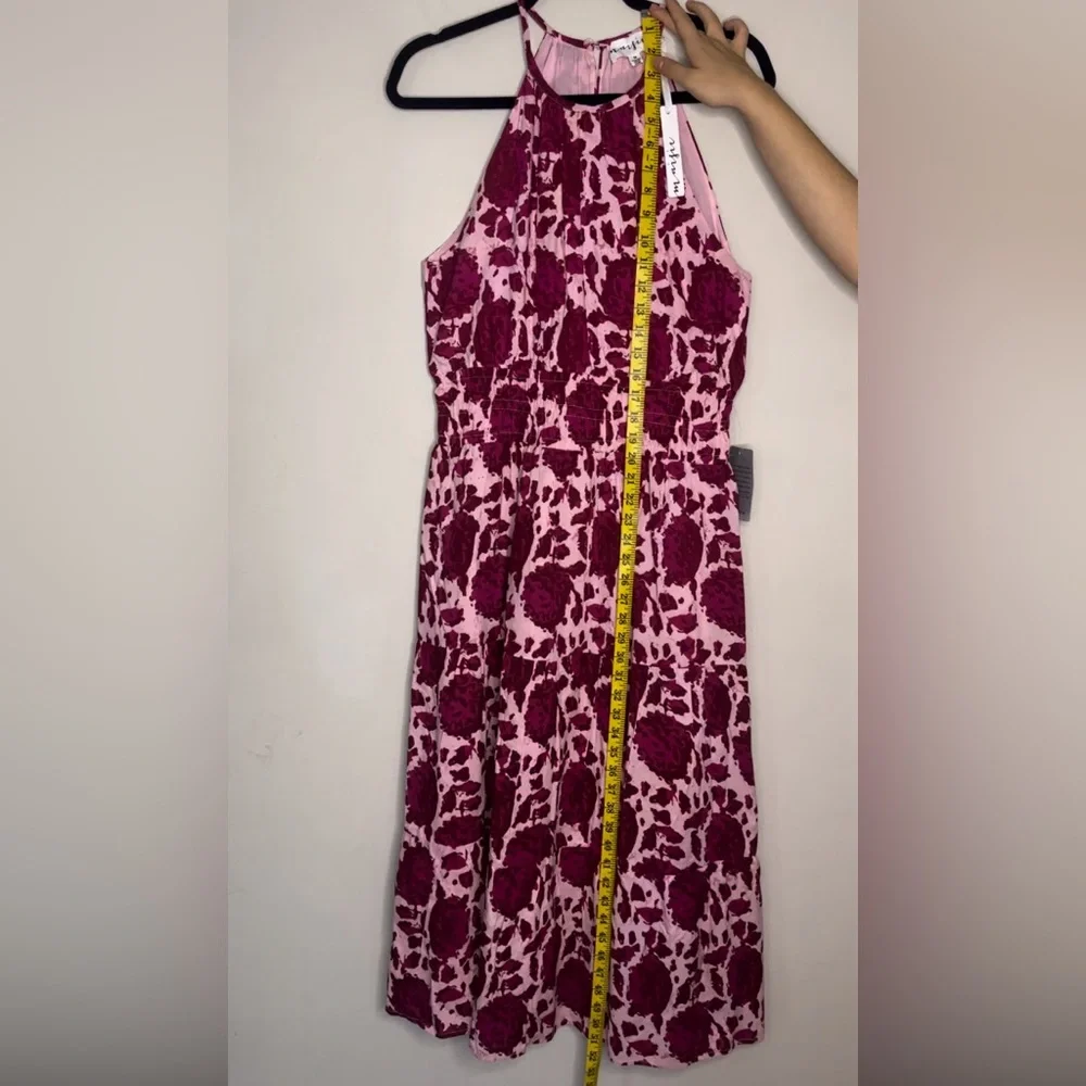 NWT Maisie Women's Pink Floral Sleeveless Halter Maxi Dress Lined Size M - Picture 6 of 9